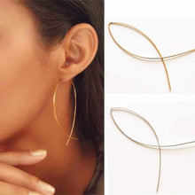 Load image into Gallery viewer, Fish Shaped Dangle Earrings Minimalist Handmade Copper Wire Earring for Women pendientes de gota Largas Female Geometric Earing
