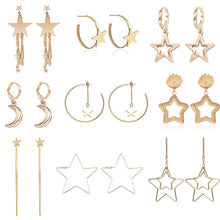 Load image into Gallery viewer, Fashion Statement Earrings 2019 Metal Star Moon Geometric Earrings For Women Hanging Dangle Earrings Drop Earing Modern Jewelry

